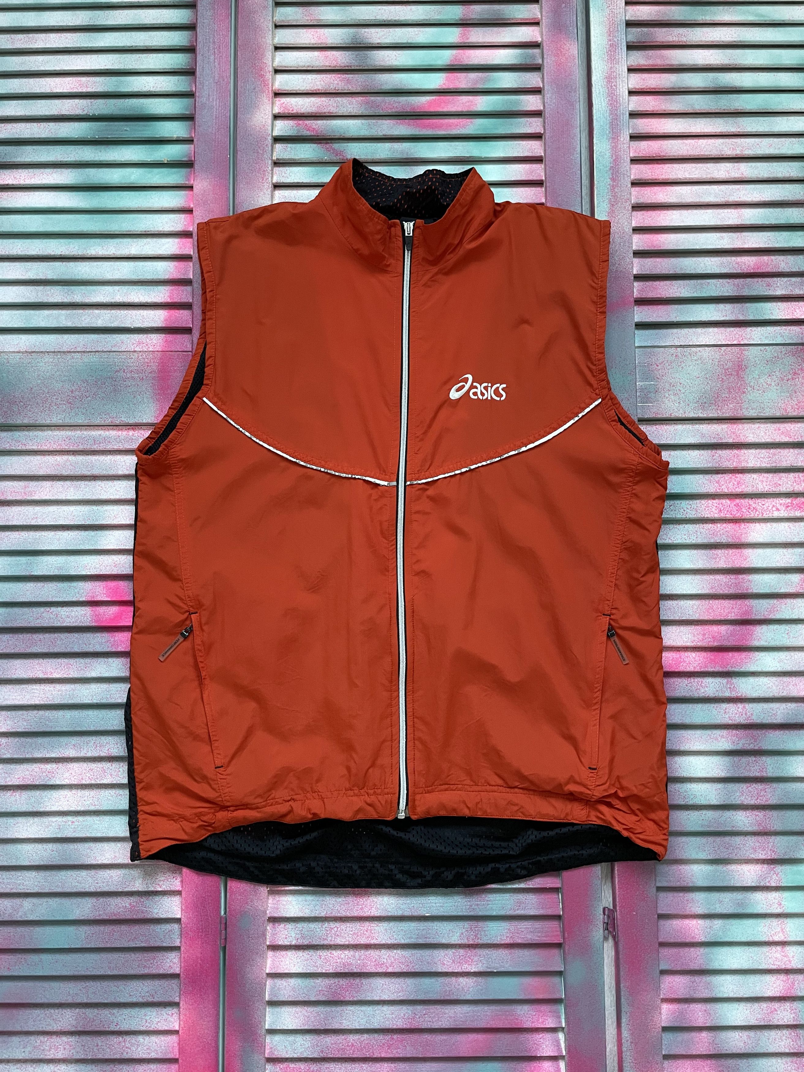 Asics Vintage Asics Tech Performance Network Orange Vest Size US L / EU 52-54 / 3 - 1 Thumbnail
