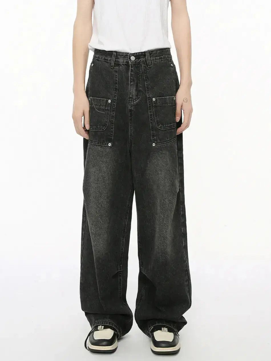 Japanese Brand Retro patchwork pocket high street jeans Size US 32 / EU 48 - 1 Thumbnail