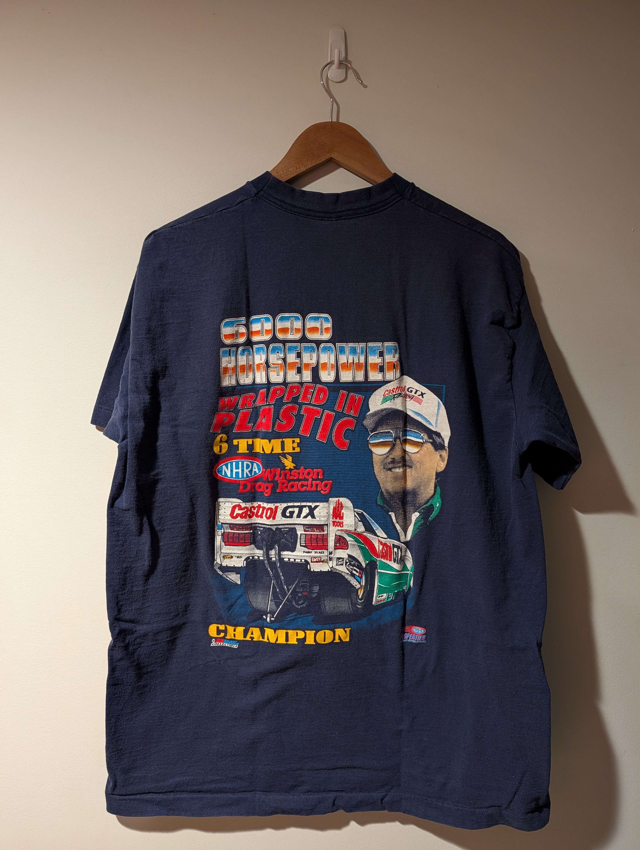 Vintage 90s John Force Nascar Champion Raceway T-Shirt