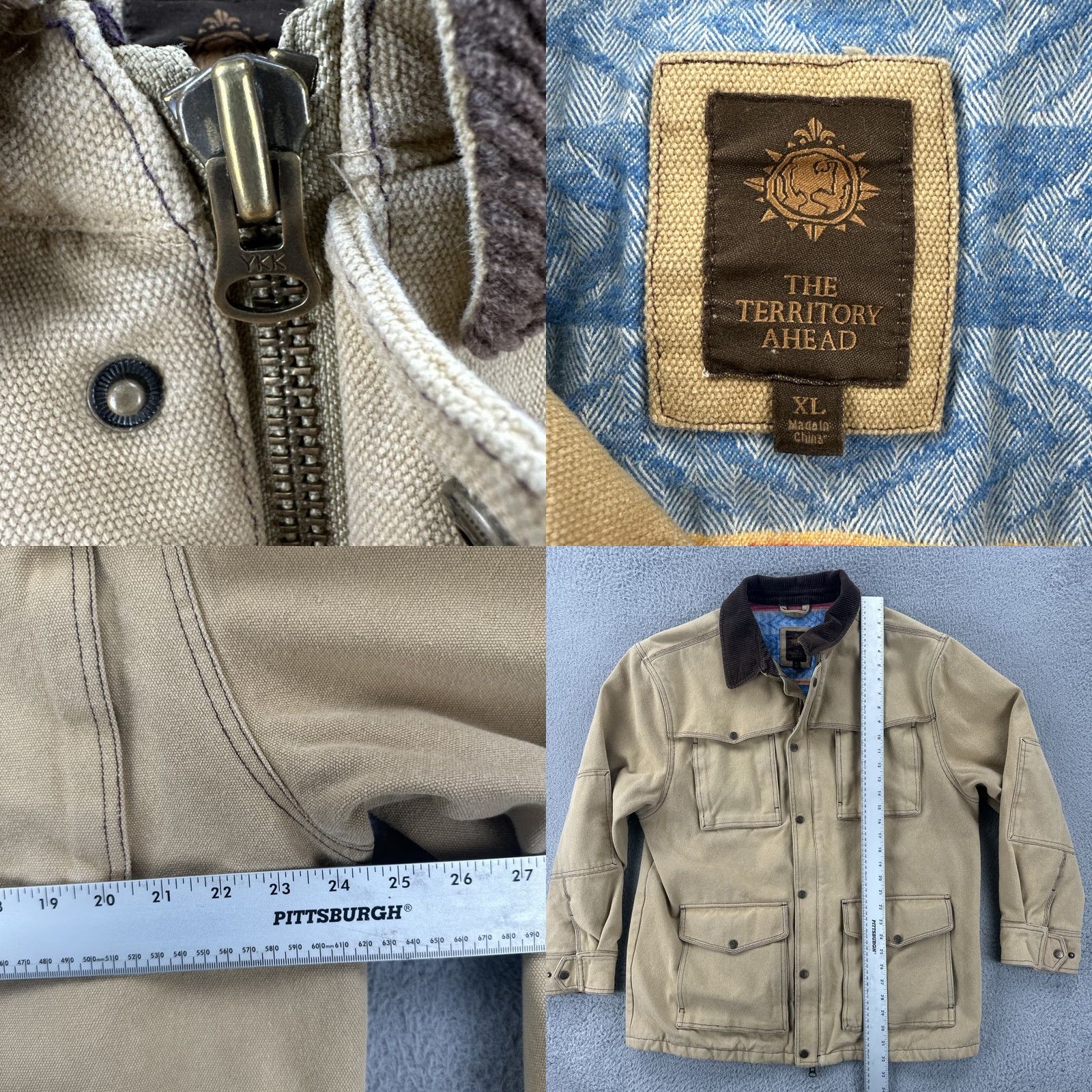 The Territory Ahead VINTAGE Territory Ahead Coat Aztec Chore Button Up Lined Cotton XL Men Brown Jacket Size US XL / EU 56 / 4 - 8 Thumbnail