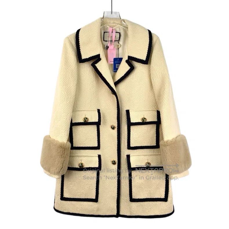 Gucci Gucci Beige logo jacquard full print multi-pocket wool lap Size M / US 6-8 / IT 42-44 - 1 Thumbnail