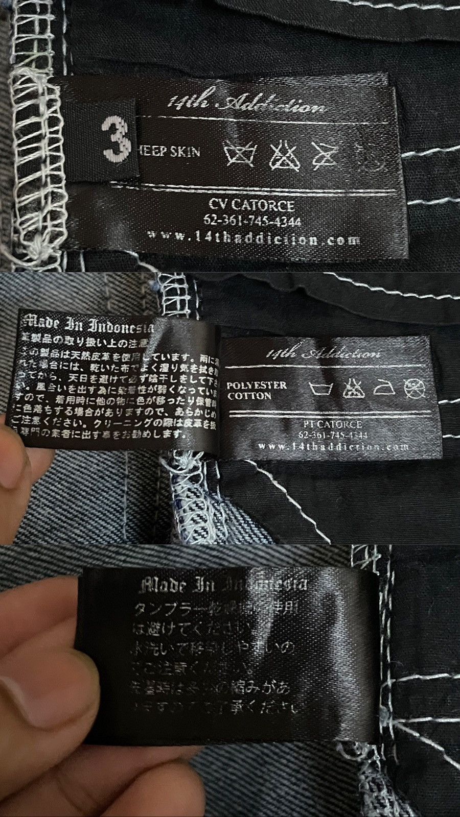14th Addiction 14Th Addiction Sheepskin Hybrid Denim Destroy Jeans Size US 31 - 21 Thumbnail