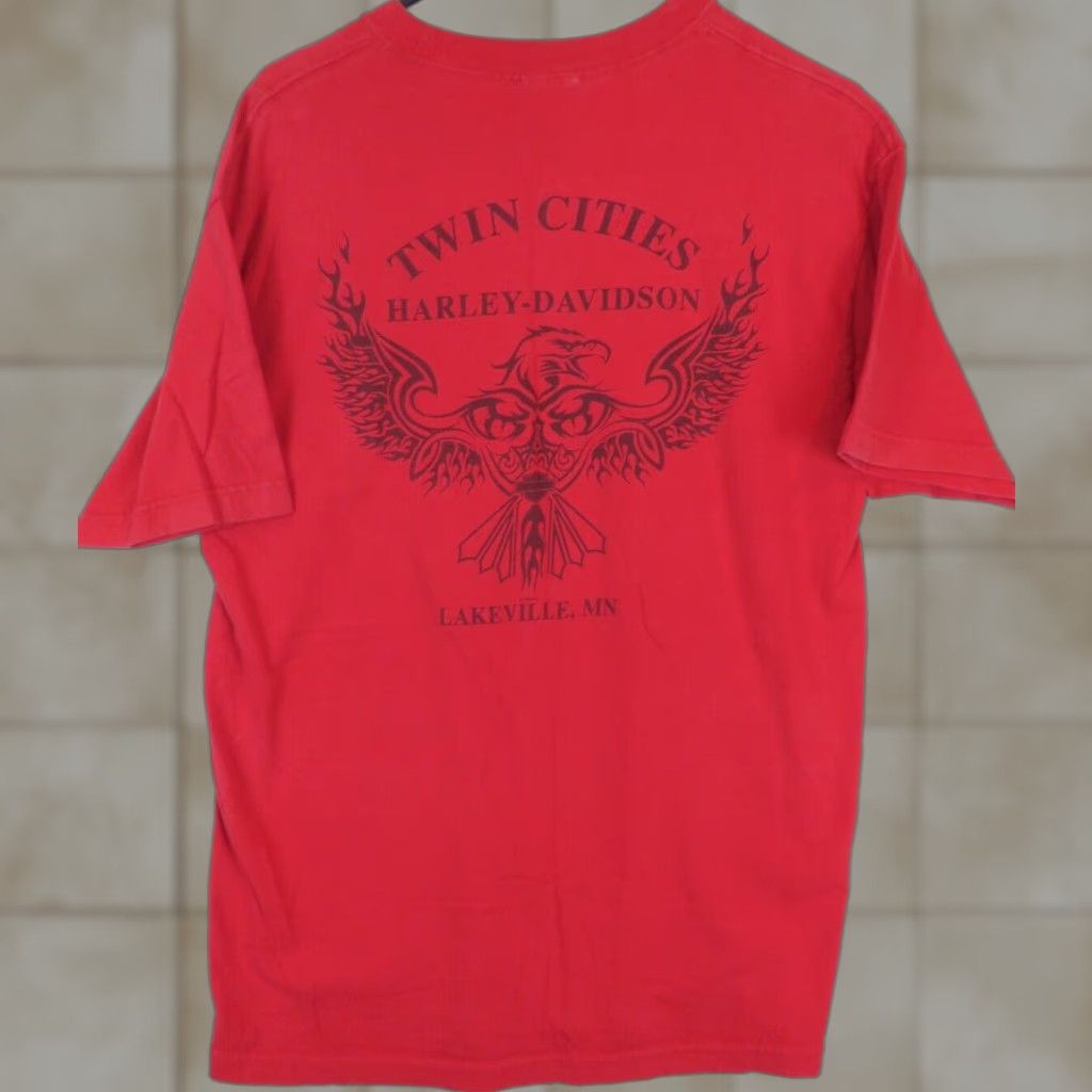 Harley Davidson Harley-Davidson T-Shirt L Men Multicolor Motorcycle Motorcycle USA Lakeville MN Twin Cities 90s? Size US L / EU 52-54 / 3 - 1 Thumbnail