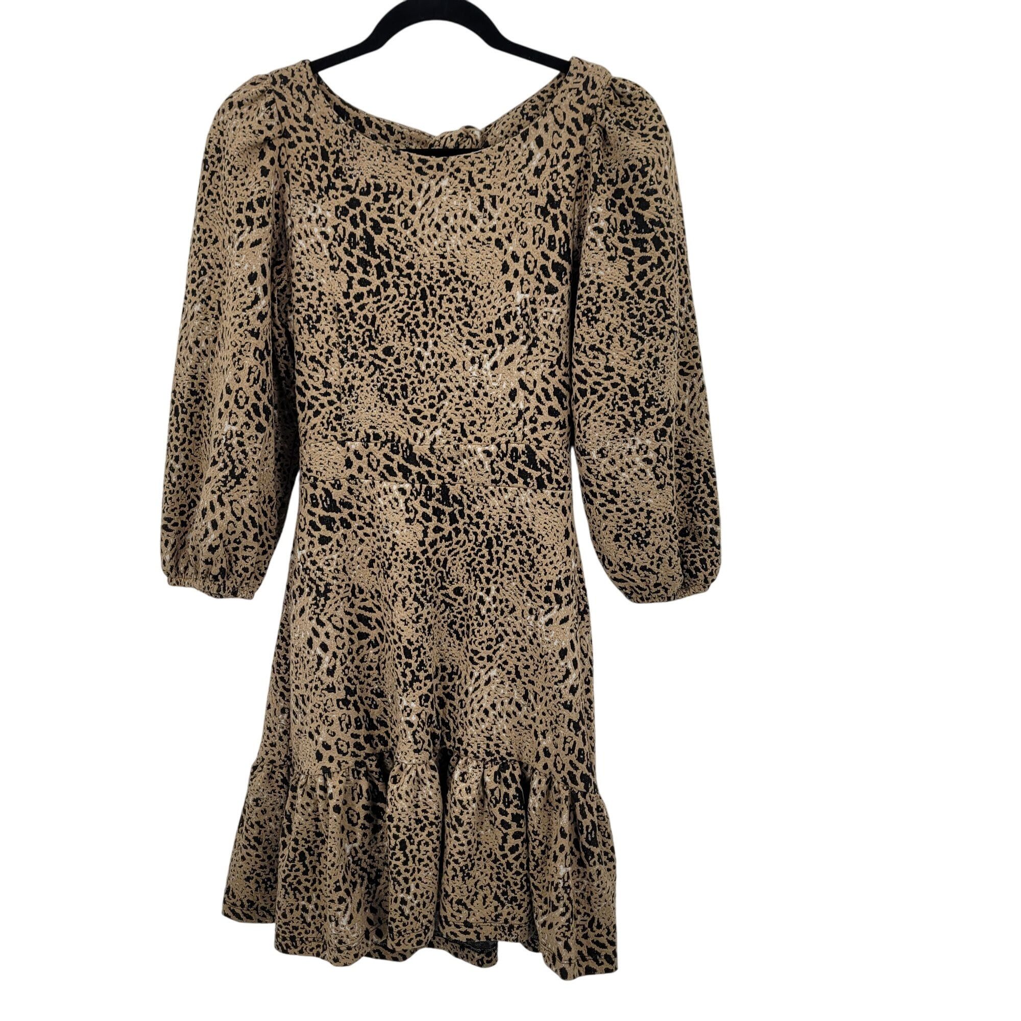 Anthropologie Anthropologie Leopard Cutout Back Mini Dress Sz 6 Puff Sleev Size M / US 6-8 / IT 42-44 - 5 Thumbnail