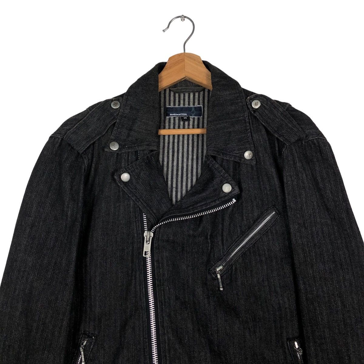 Japanese Brand Biker Jacket Bondage Double Breast Suggestion Japan Striped Size US M / EU 48-50 / 2 - 3 Thumbnail