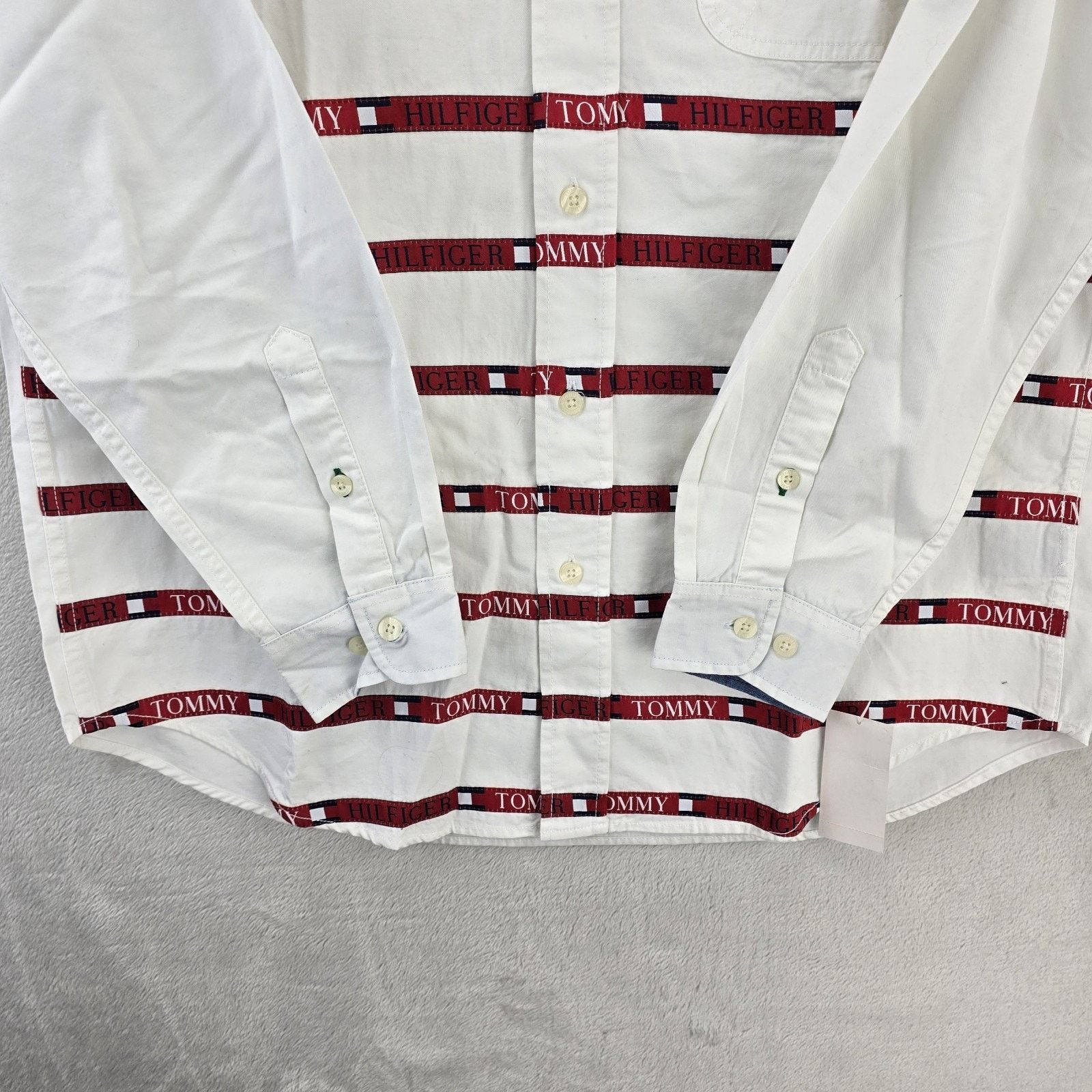 Tommy Hilfiger Vtg Tommy Hilfiger Stripe Button Up Shirt Medium Y2K *FLAWS* Size US M / EU 48-50 / 2 - 5 Thumbnail