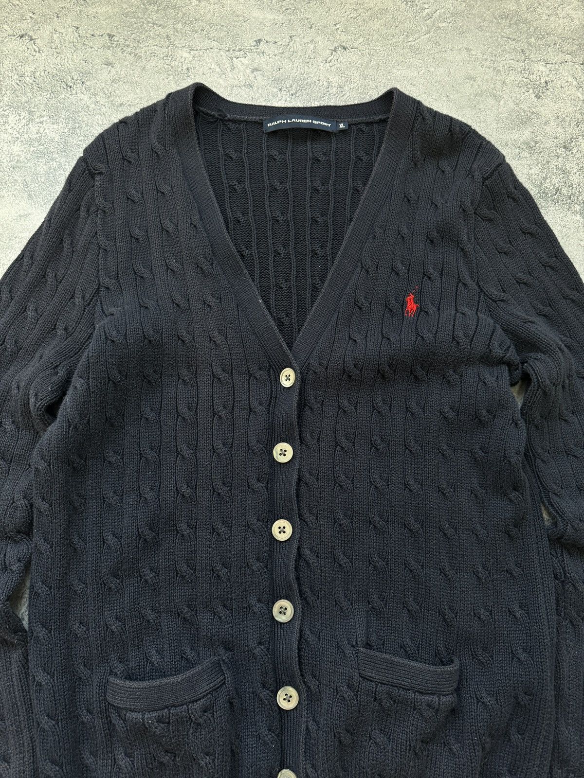 Polo Ralph Lauren × Vintage Vintage Polo Ralph Lauren Cable-Knit Cardigan Dark Blue Size US M / EU 48-50 / 2 - 3 Thumbnail