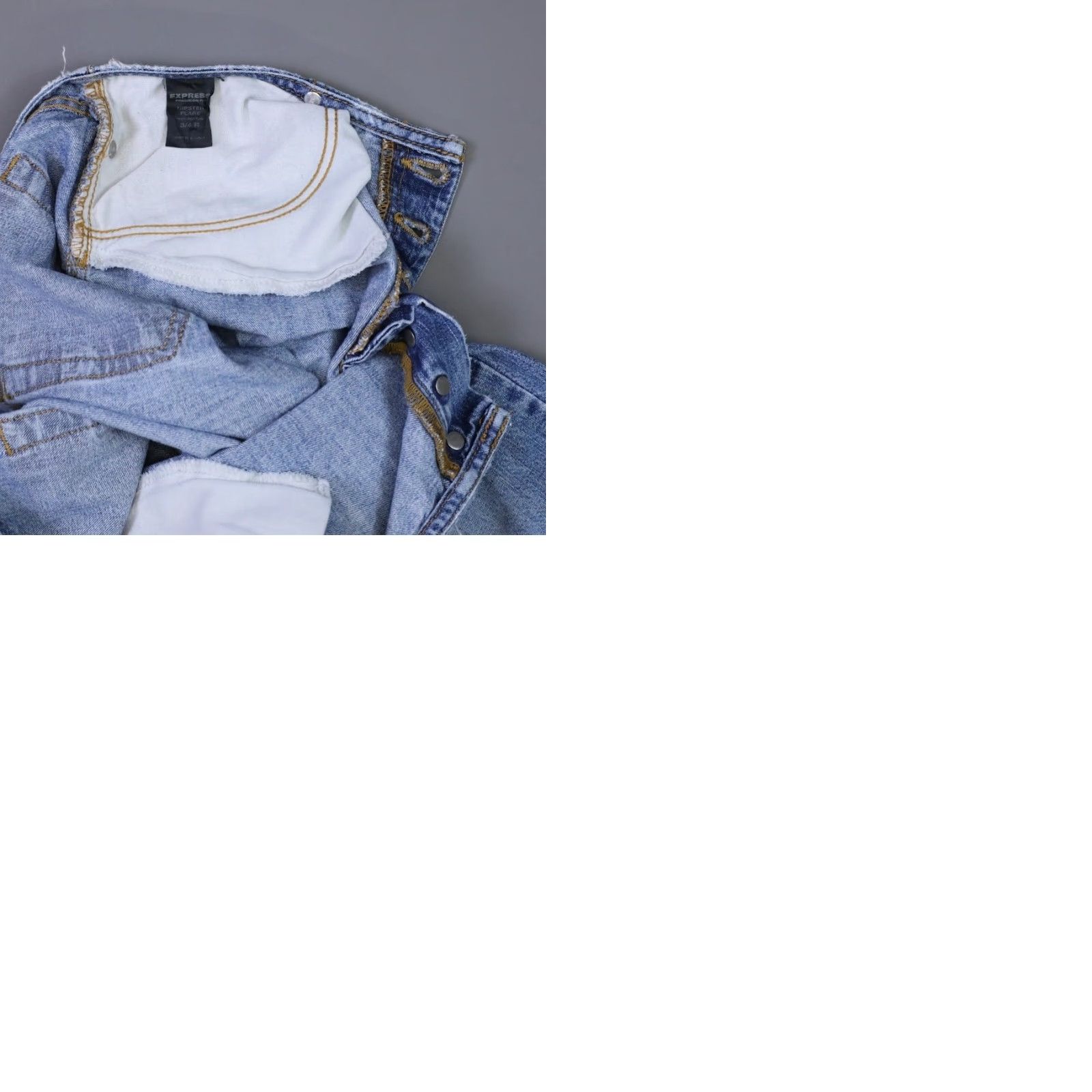 Express VINTAGE Express Jeans Women 3/4R Blue Hipster Flare Y2K Bootcut Button Fly 90s Size 28" / US 6 / IT 42 - 9 Thumbnail