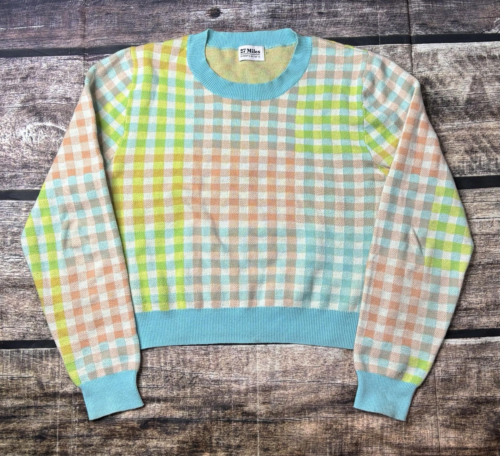 Other 27 Miles Sweater Women's Medium Cotton Colorblock Check Size M / US 6-8 / IT 42-44 - 1 Thumbnail
