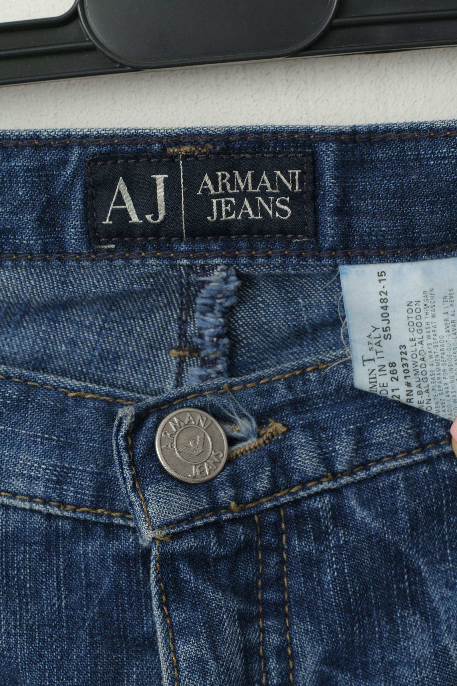 Armani Armani Jeans Men 31 Jeans Trousers Navy Cotton 4822 Size US 31 - 3 Thumbnail