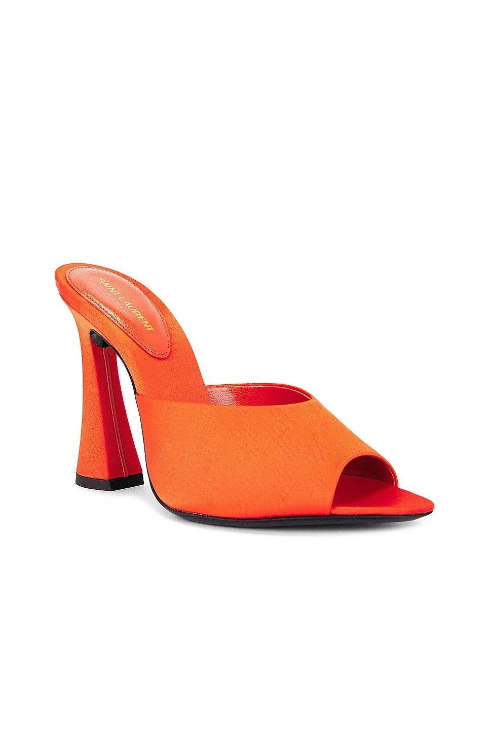 Saint Laurent Paris oc11z1125 Suite Mules in Satin Crepe in Arancio Size US 6.5 / IT 36.5 - 2 Thumbnail
