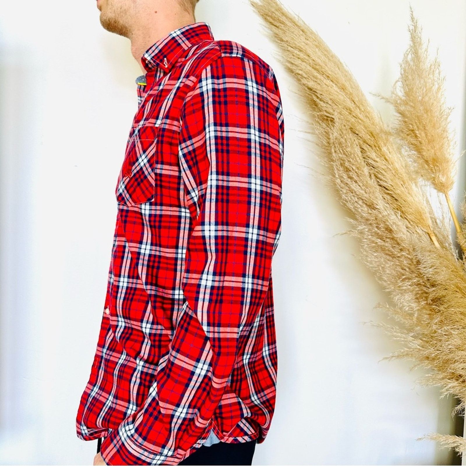 Psycho Bunny NEW PSYCHO BUNNY Blue Red White Plaid Flannel Button Shirt Size US M / EU 48-50 / 2 - 3 Thumbnail