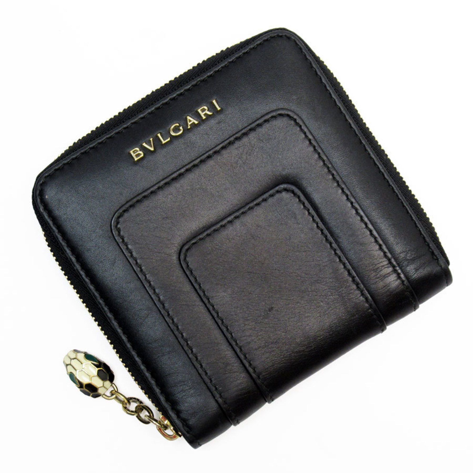 Bvlgari BVLGARI Serpenti Wallet Leather Black Gold Men s Women s w0828k Grailed