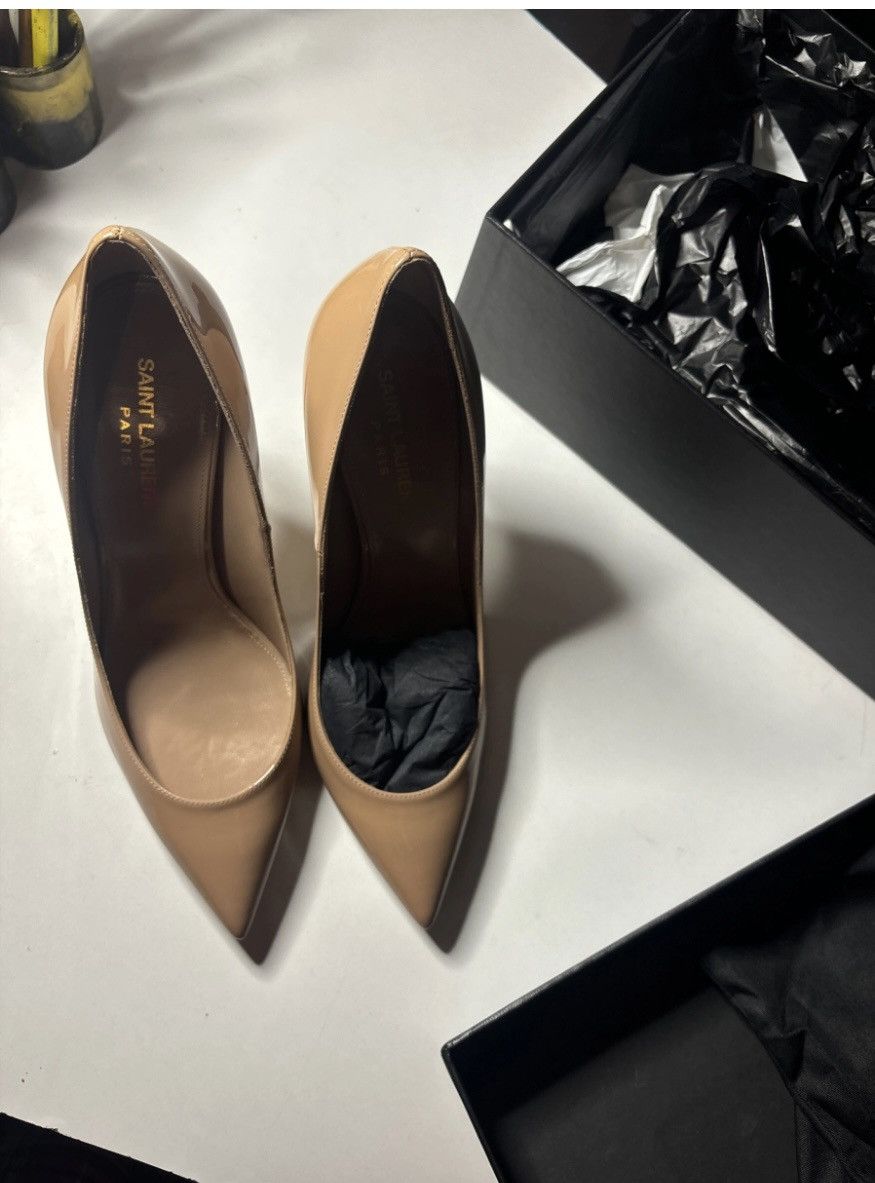 Saint Laurent Paris Anja Patent Leather Heels Size US 9.5 / IT 39.5 - 10 Thumbnail