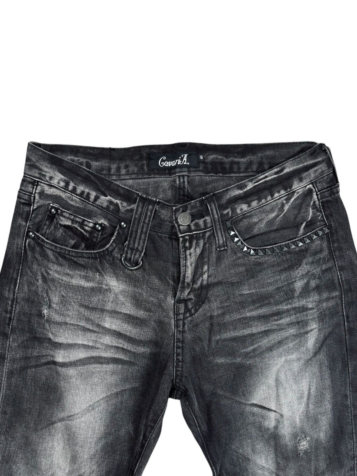 Yasuyuki Ishii 2000s Cavaria - Waxed Clawmark Denim Pants Size US 29 - 5 Thumbnail