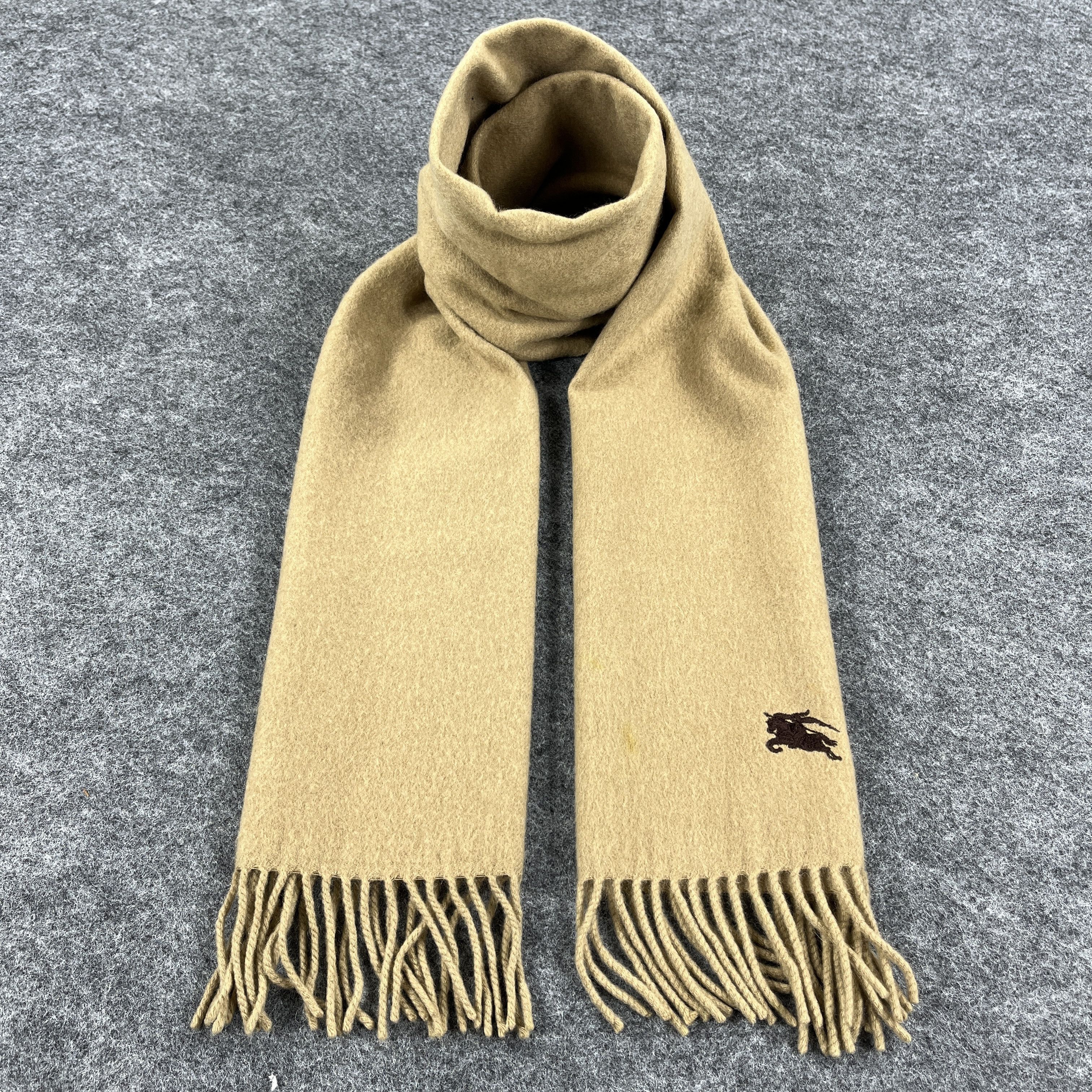 Burberry × Vintage Burberry Cashmere Scarf / Muffler / Neckwear T1070 Size ONE SIZE - 1 Thumbnail