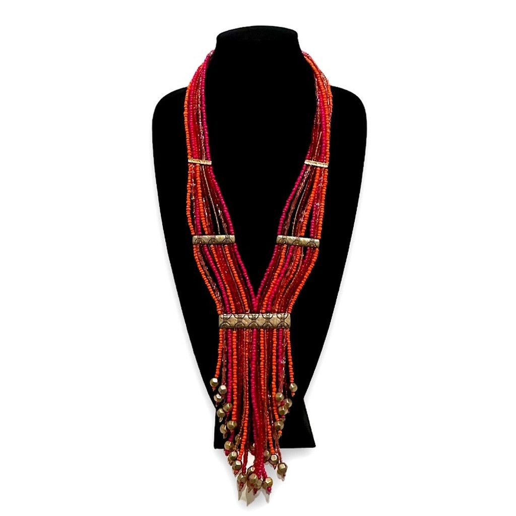 Chicos CHICO’S Pink & Orange Beaded Statement NWT Size ONE SIZE - 11 Thumbnail