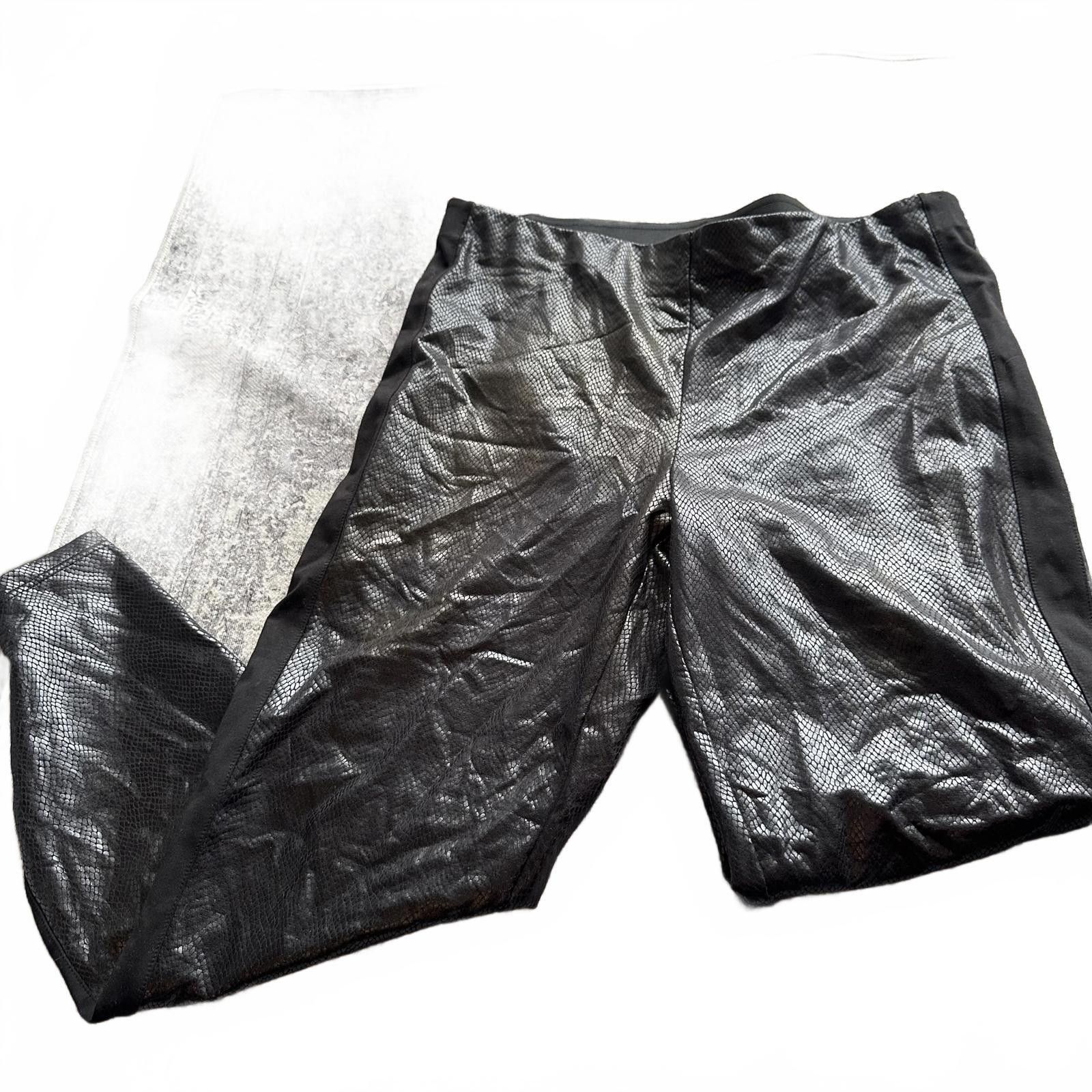 DKNY DKNY Black Faux Snakeskin Leggings - XL Size 40" / US 18 - 1 Thumbnail