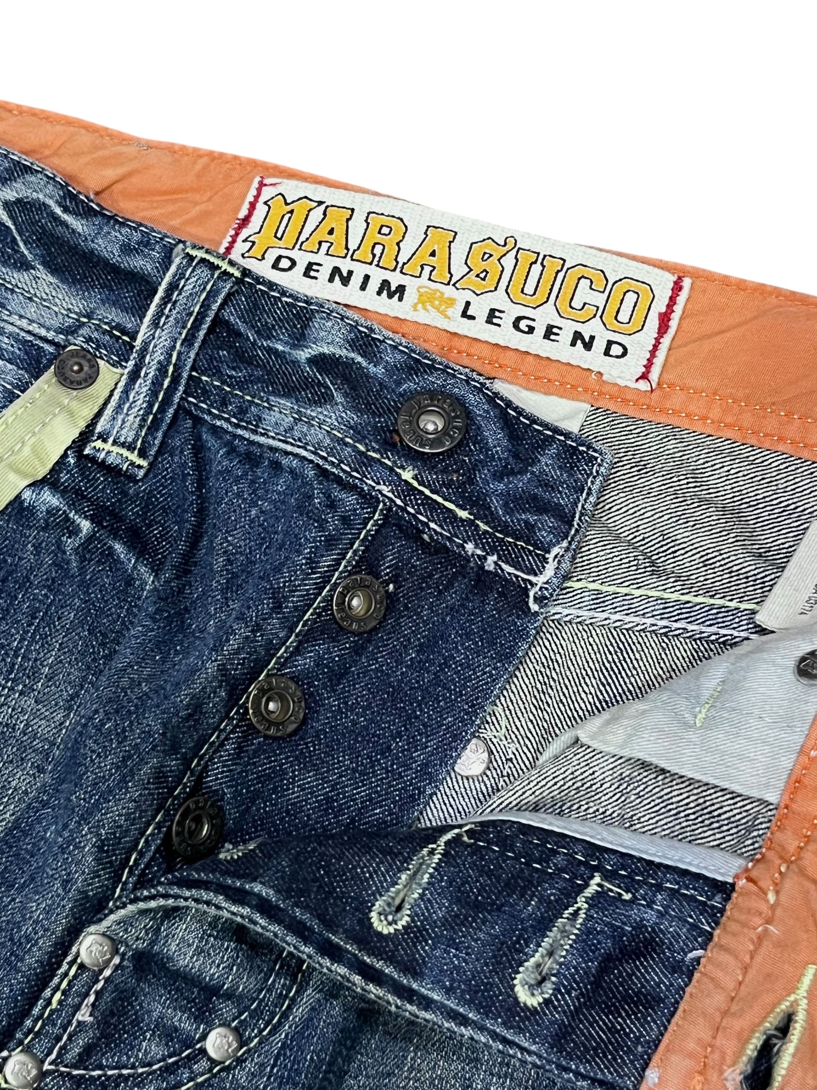 Parasuco PUNK FLARE🔥PARASUCO DENIM LEGEND Distressed Tribal Jeans💥 Size US 33 - 16 Thumbnail