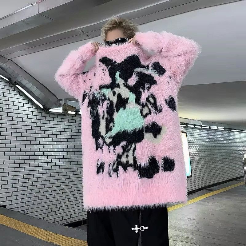 Japanese Brand Streetwear Design Graffiti Pink Sweater Pullover Size US M / EU 48-50 / 2 - 7 Thumbnail