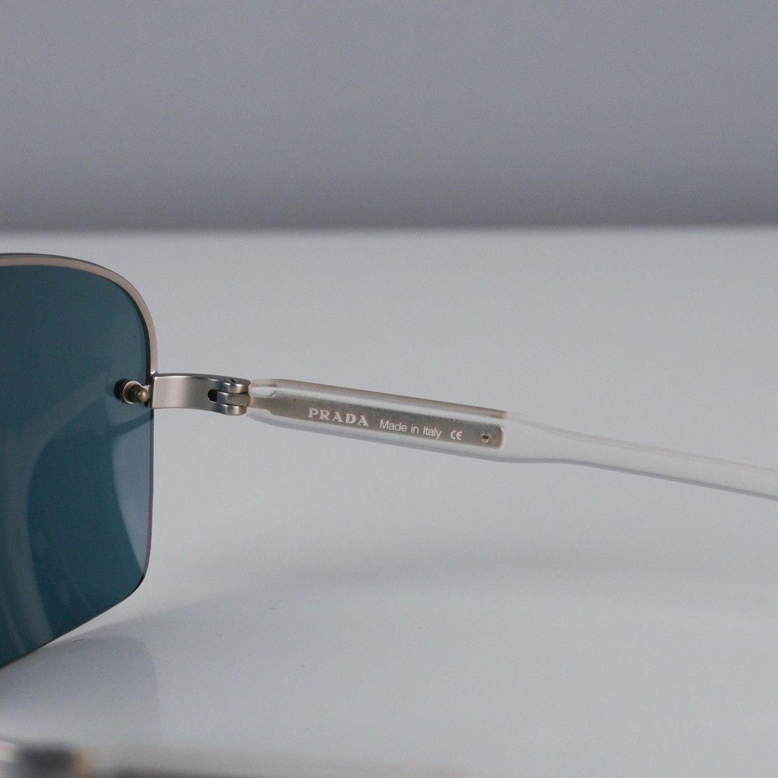 Prada Vintage prada rectangular rimless transparent sunglasses Size ONE SIZE - 4 Thumbnail