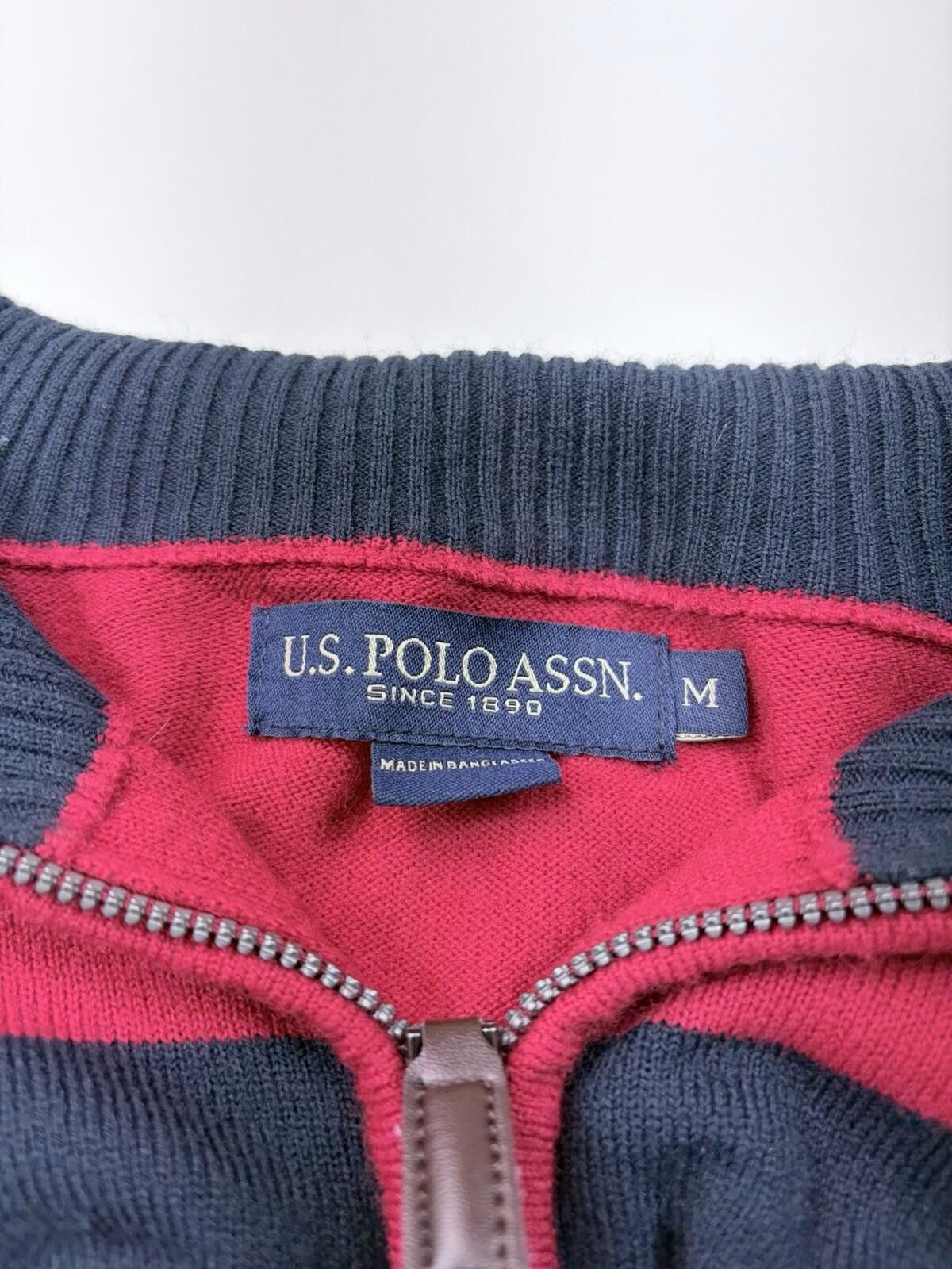 U.S. Polo Assn. U.S. Polo Assn. Stripe Quarter Zip Sweater Navy Size M Size US M / EU 48-50 / 2 - 4 Thumbnail