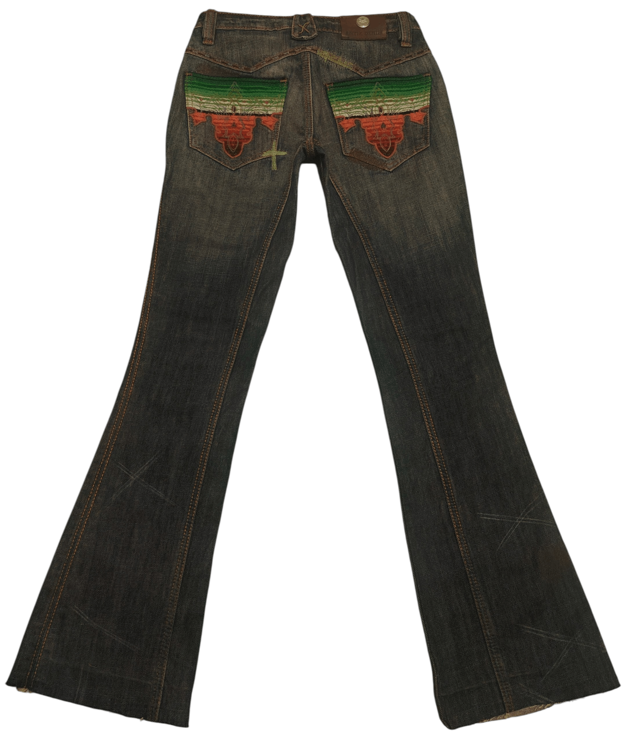 Antik Denim Antik Denim Flared Distress Jeans Embroidered Navajo Pockets Size 26" / US 2 / IT 38 - 1 Thumbnail