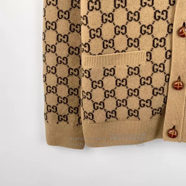 Gucci Gucci Brown logo jacquad full-print wool lapel single-brea Size US M / EU 48-50 / 2 - 4 Thumbnail