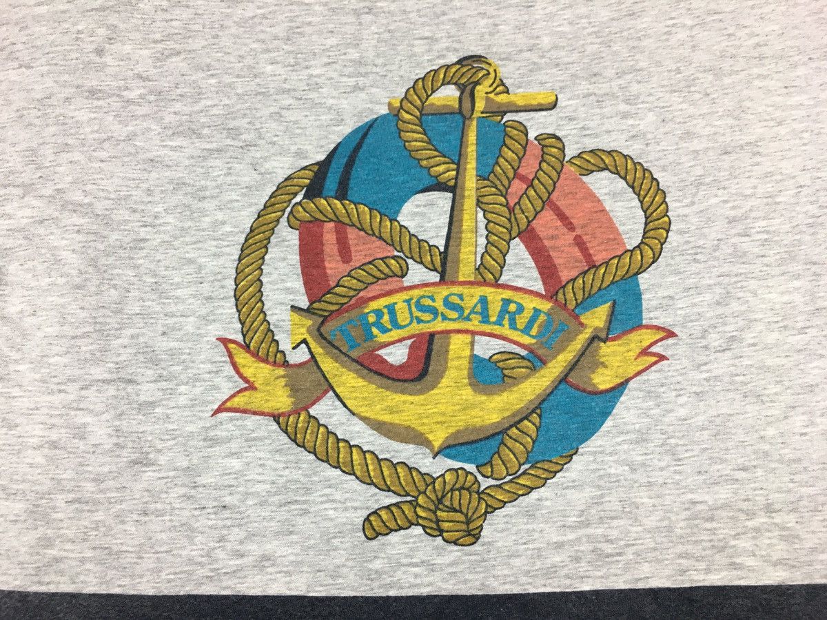 Trussardi × Vintage Vintage 90s Trussardi Big Anchor Logo Printed Tee Size US L / EU 52-54 / 3 - 5 Thumbnail
