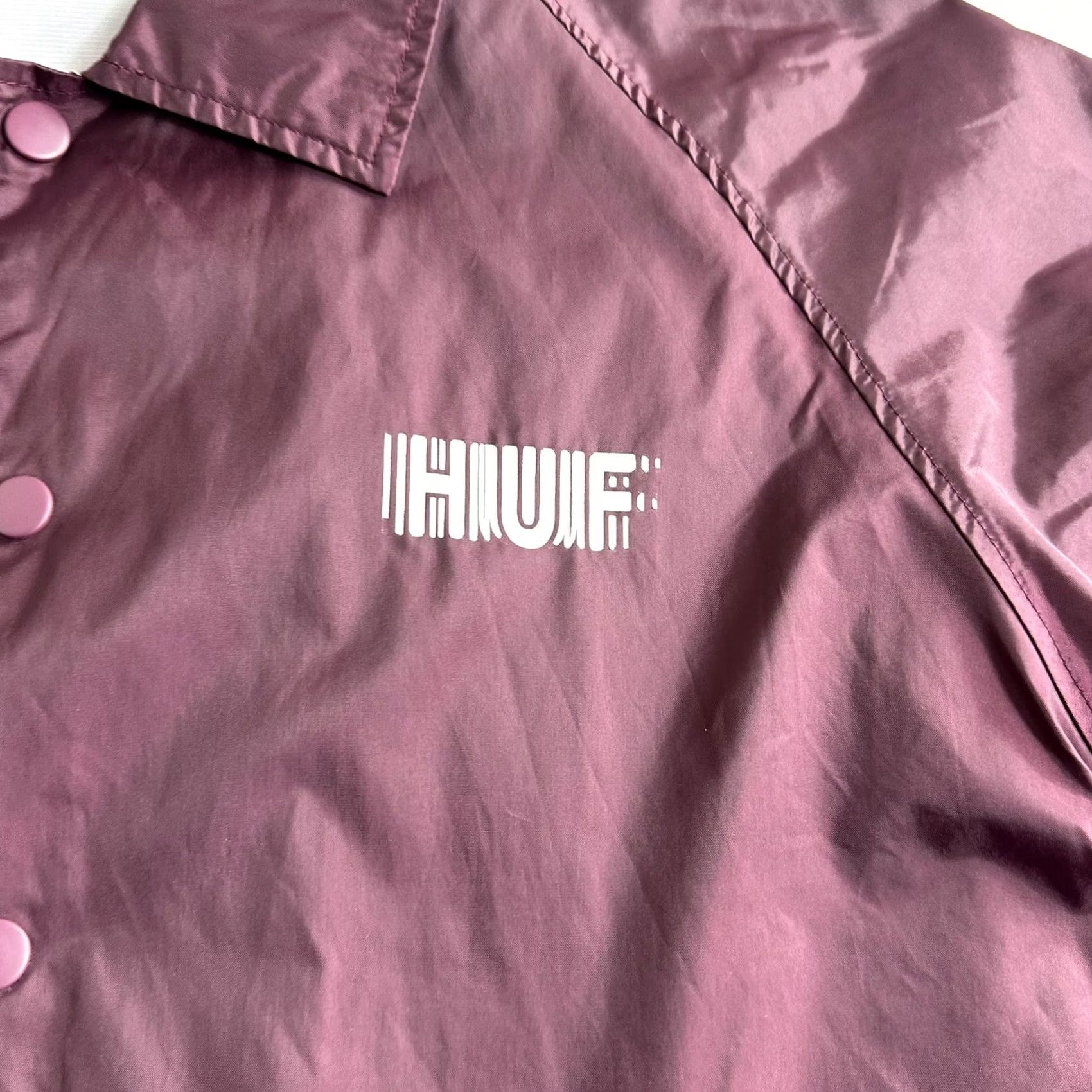 Huf HUF Set H Coaches Jacket Mens Size Small Maroon Snap Button Windbreaker Size US S / EU 44-46 / 1 - 3 Thumbnail