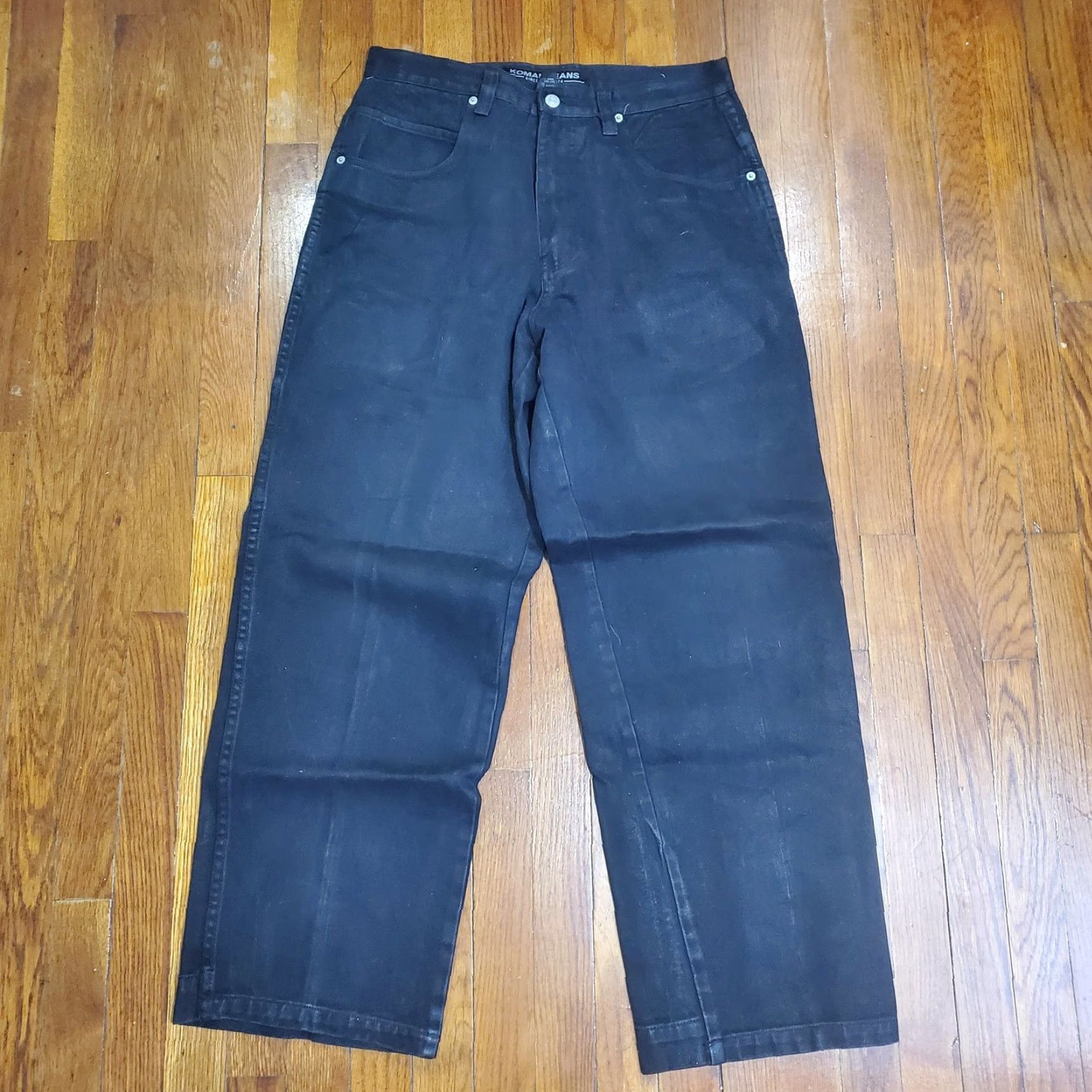 Vintage Koman Jeans Mens 34x32 Black Relaxed Straight Leg Denim Jeans Workwear Carpenter Pockets 100% Cotton Vintage? No Size US 34 / EU 50 - 5 Thumbnail