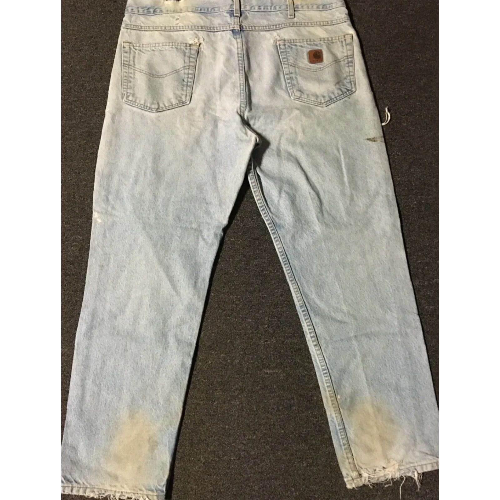 Carhartt Vtg 90s Carhartt Thrashed Faded Distress Jeans 40 Work Biker Grunge Skate Punk Size US 40 / EU 56 - 2 Thumbnail