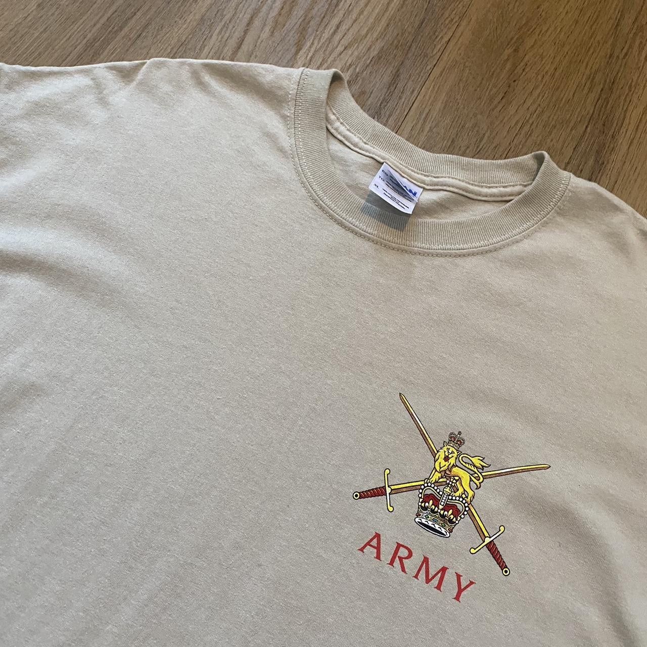 Gildan Cream cotton England Army T-shirt with red Size US XL / EU 56 / 4 - 3 Thumbnail