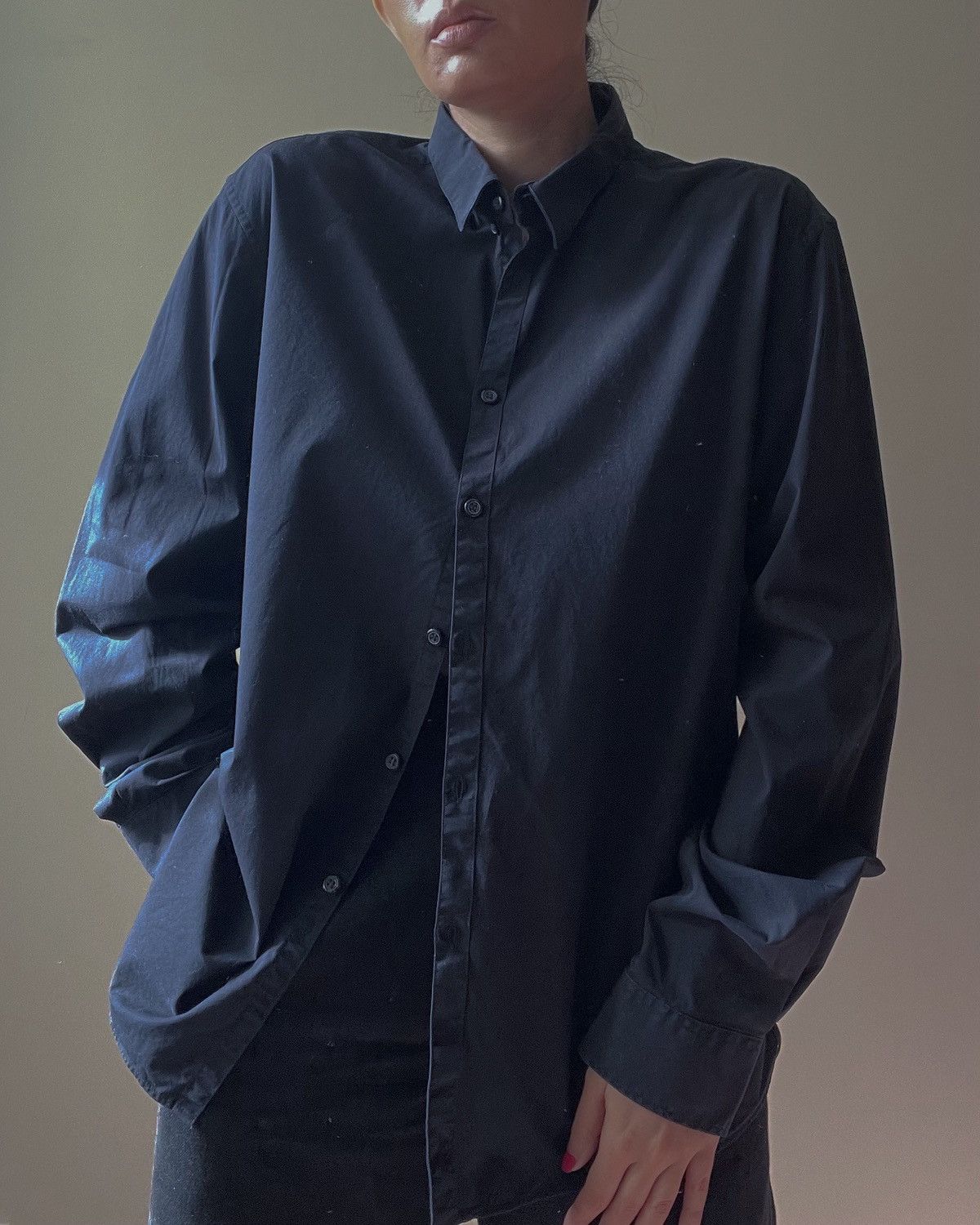 Donna Karan Vintage Donna Karan NY Black Cotton Shirt Size M / US 6-8 / IT 42-44 - 1 Thumbnail