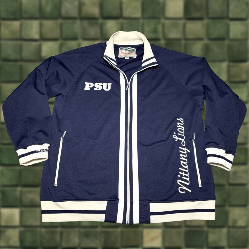 Mitchell & Ness Mitchell & Ness Track Jacket Penn State Nittany Lions PSU Blue XL Zip Up Collage Vault Men Sports Gym & Training 27in Wide 30in Long Zipped Pockets Size US XL / EU 56 / 4 - 1 Thumbnail
