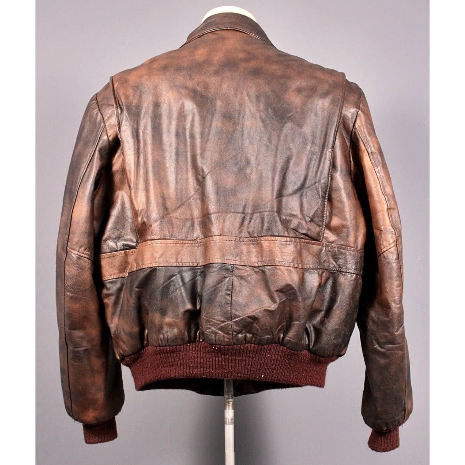 Vintage VTG Excelled Brown Leather Bomber Jacket Mens 70s 80s Sz 44 M 54 Chest Regular Size Vintage Jacket Size US S / EU 44-46 / 1 - 2 Thumbnail
