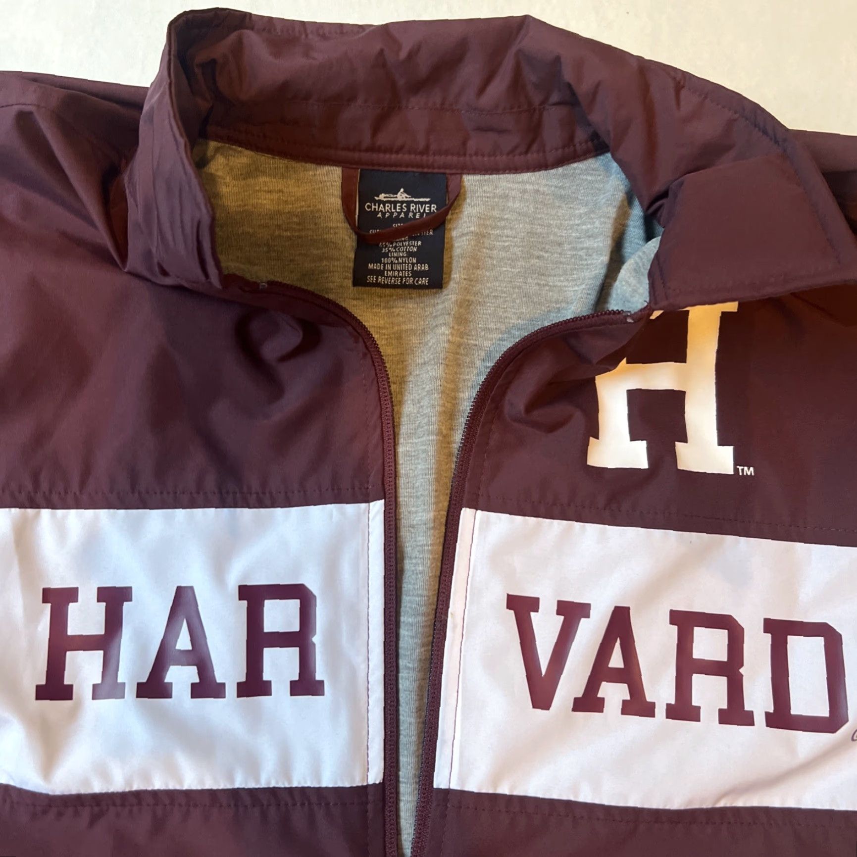 Vintage NWD Charles River Harvard University Crimson Zip Up Windbreaker Jacket Large Size US L / EU 52-54 / 3 - 2 Thumbnail