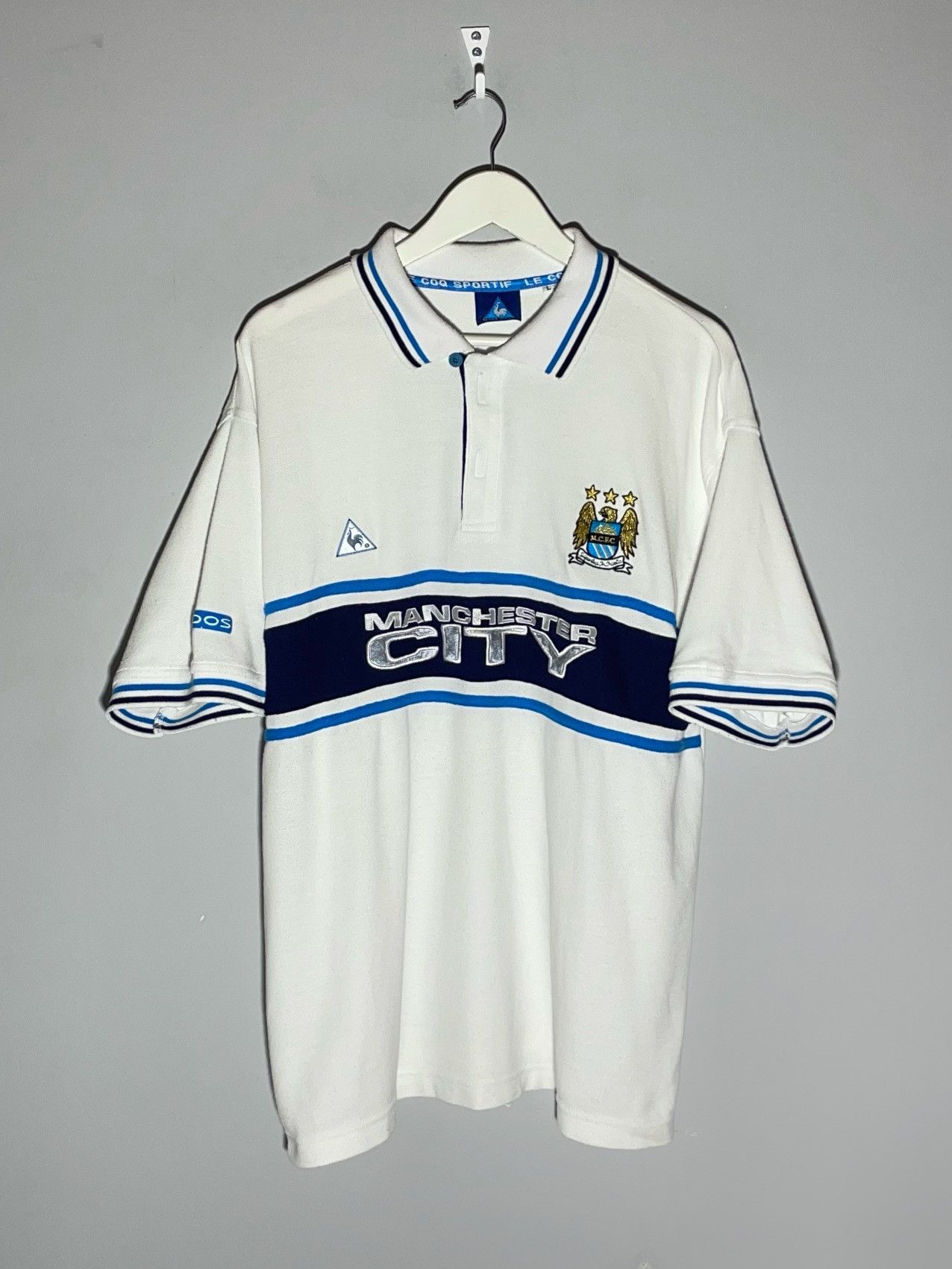 Le Coq Sportif × Vintage Manchester City Le Coq Sportif 2002/03 Vintage Polo T-Shirt Size US L / EU 52-54 / 3 - 1 Thumbnail
