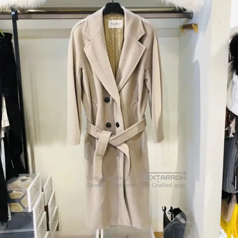 Max Mara MaxMara Light Gray Wool Women's Trench Coat . Size M / US 6-8 / IT 42-44 - 1 Thumbnail