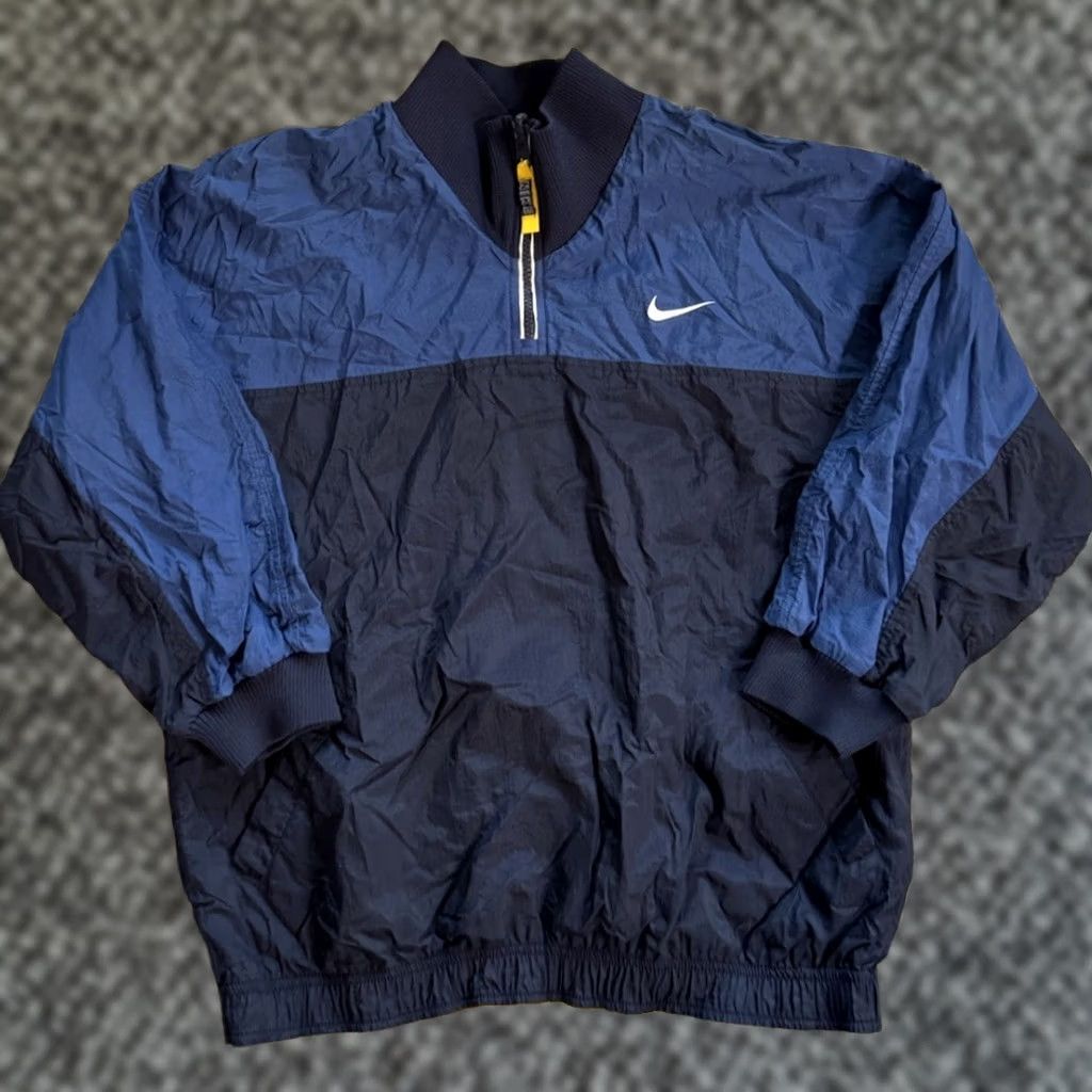 Nike VINTAGE Nike Jacket Windbreaker 1/4 Zip Pullover Reversible Sz M Blue Yellow 90s Mens Size US M / EU 48-50 / 2 - 1 Thumbnail
