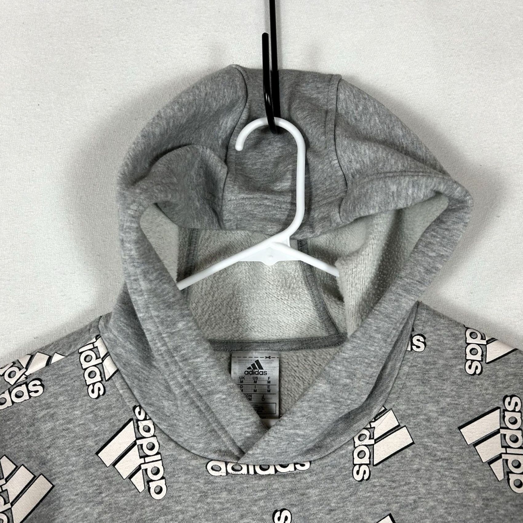 Adidas Adidas Hoodie Mens Medium Gray All Over Print Graphic Print Hooded Sweatshirt Sports Shirt? Size US M / EU 48-50 / 2 - 2 Thumbnail