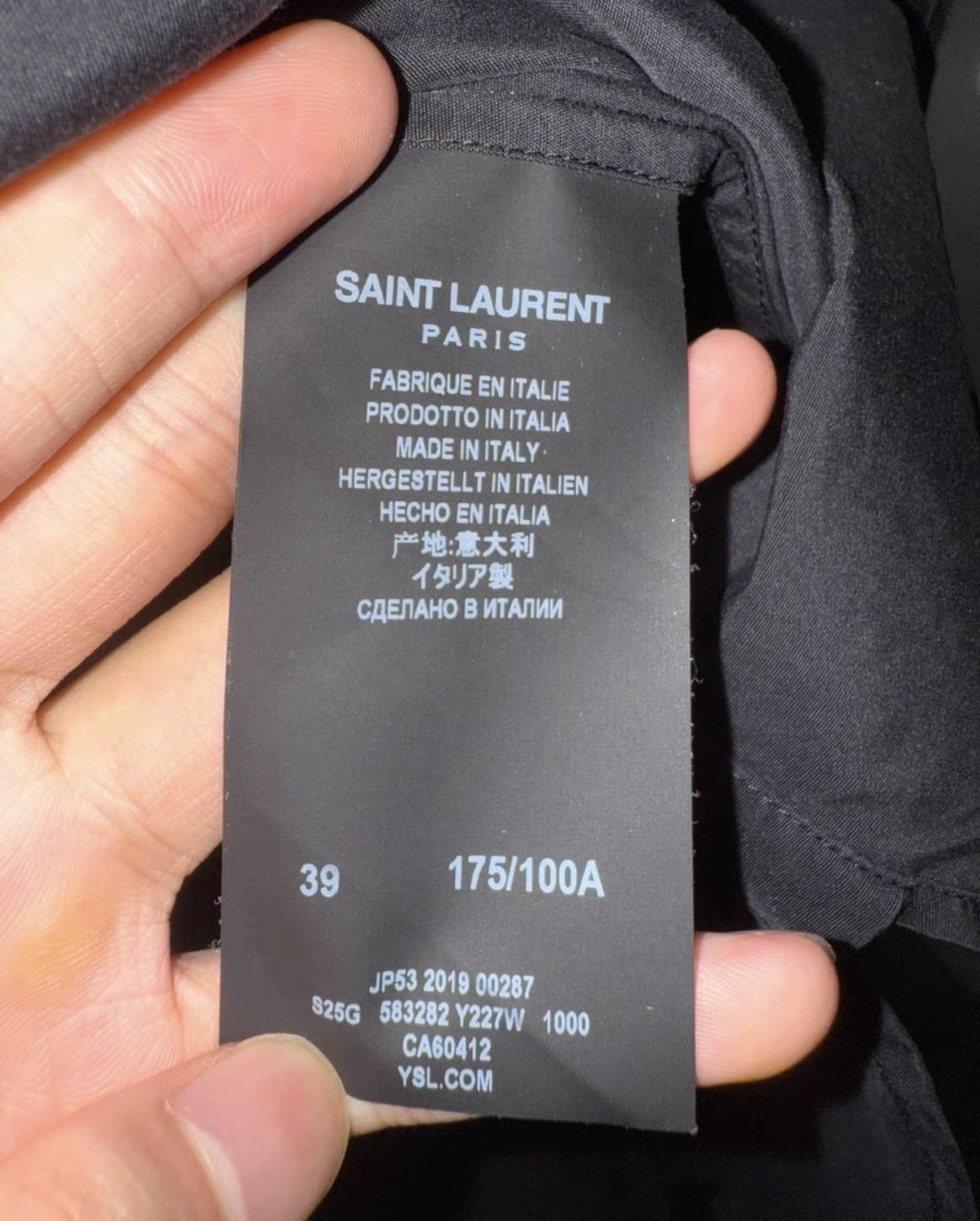 Saint Laurent Paris SLP) 19FW Runway Beaded Crystal "Black Knight" Shirt Size US L / EU 52-54 / 3 - 4 Thumbnail