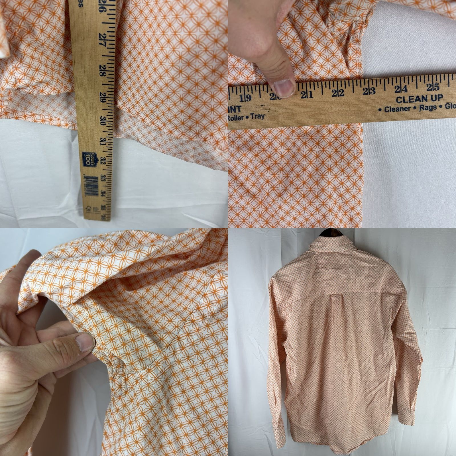 Wrangler VINTAGE Wrangler George Strait Shirt Mens M Orange Geometric Button Long Sleeve Flaw Size US M / EU 48-50 / 2 - 8 Thumbnail