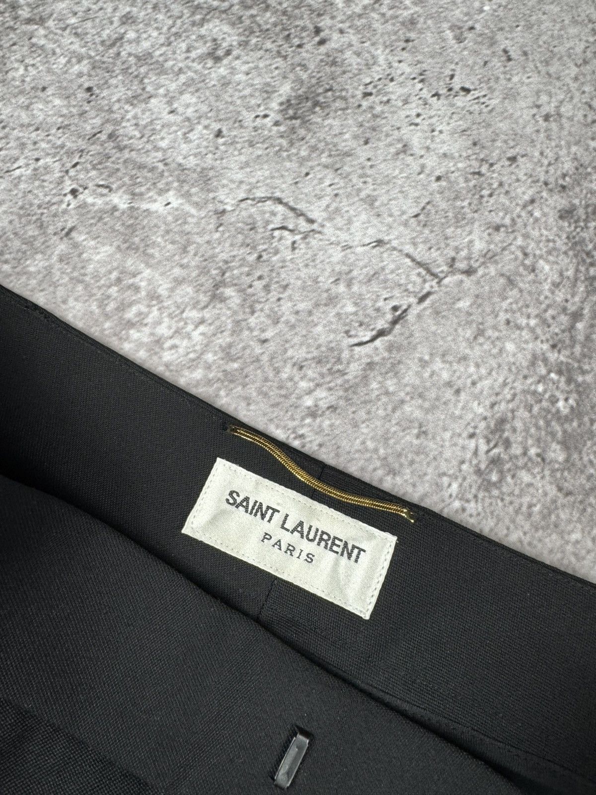 Saint Laurent Paris Saint Laurent High-Waisted Black Wool Trousers F38 Very rare Size 27" / US 4 / IT 40 - 5 Thumbnail