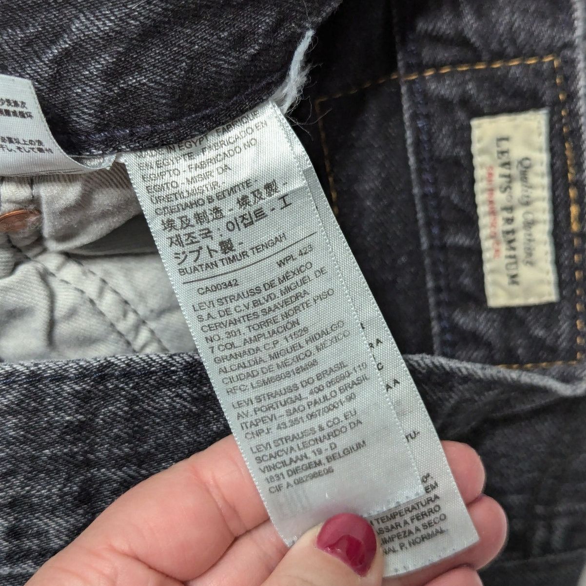 Levi's Levi's Premium 501 Jeans Straight Leg Denim Charcoal Black Size 29" - 3 Thumbnail