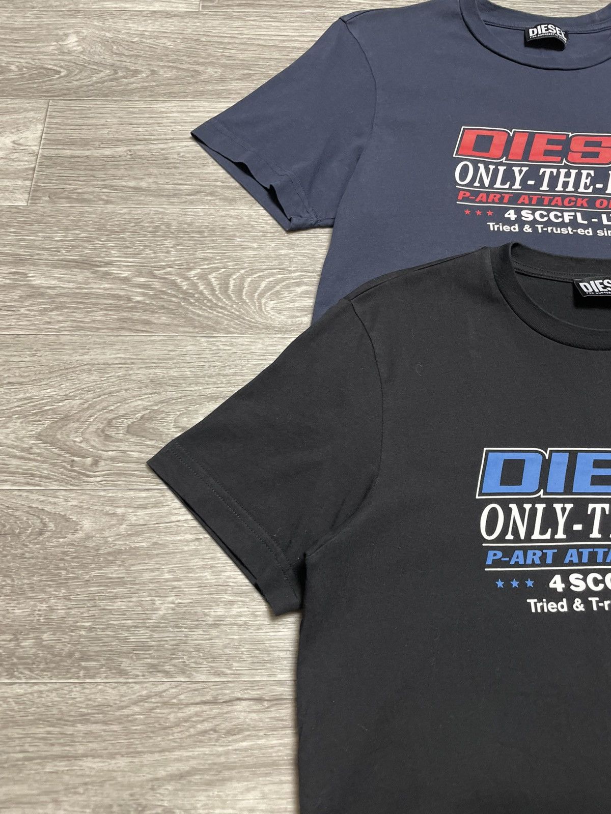 Diesel x2 Diesel Only The Brave Blue And Black T-Shirts Size US M / EU 48-50 / 2 - 5 Thumbnail