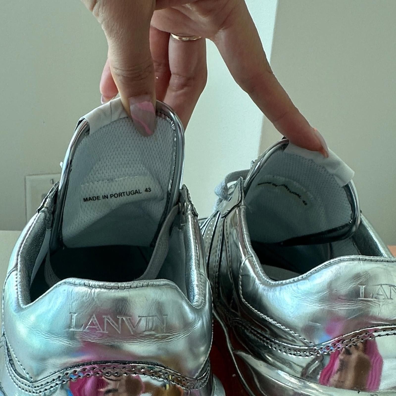Lanvin Lanvin Silver Metallic Sneakers Size US 10 / EU 43 - 2 Thumbnail