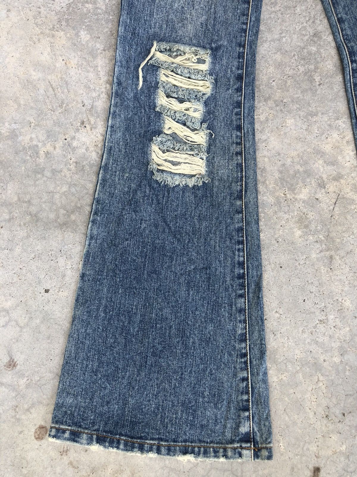 If Six Was Nine Japanese Dear Heart Flared Jeans Distressed Jeans Size US 29 - 6 Thumbnail