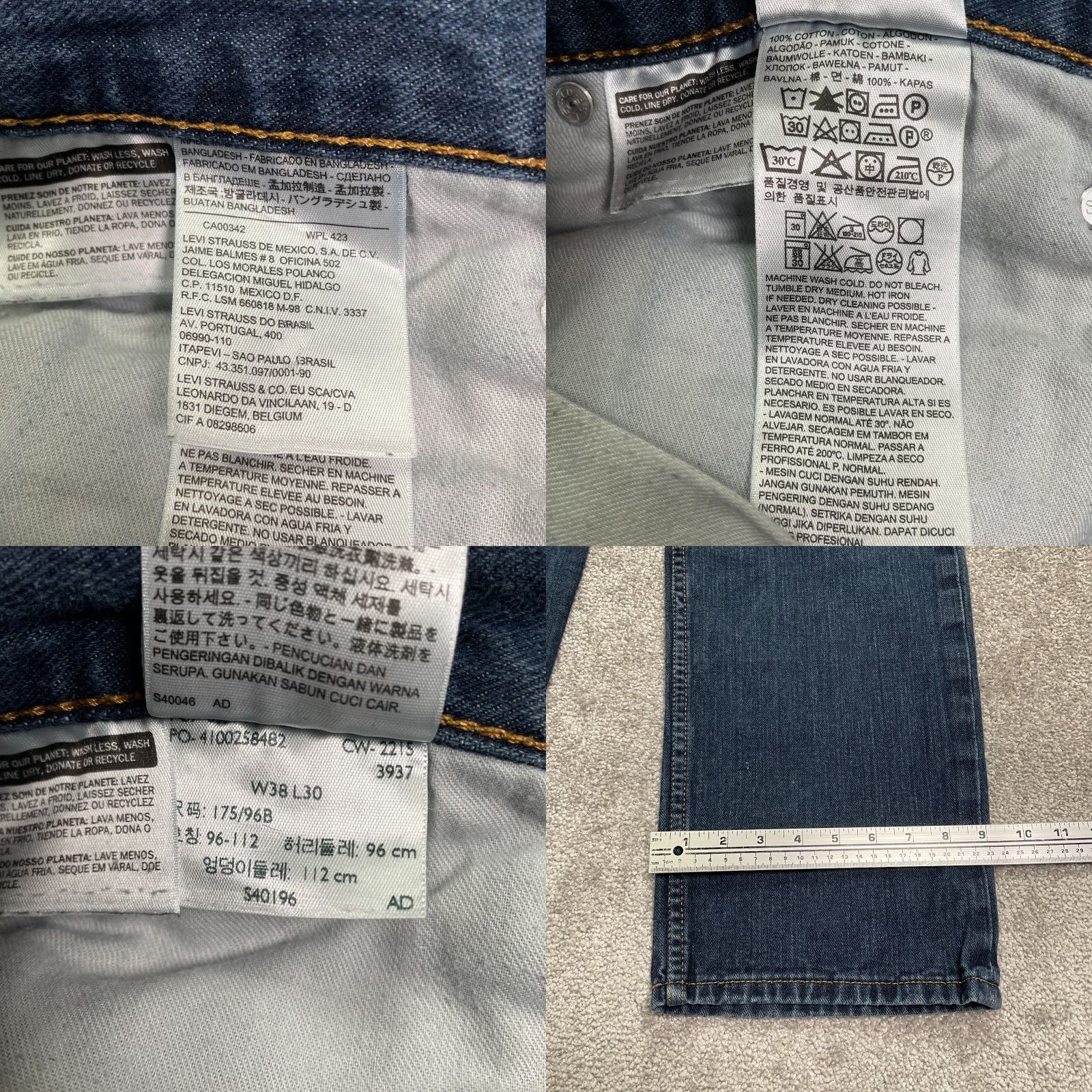 Levi's Levi's 514 Jeans Mens 38x30 Blue Dark Wash Denim Regular Straight Pants Credit? (just title) Size US 38 / EU 54 - 8 Thumbnail