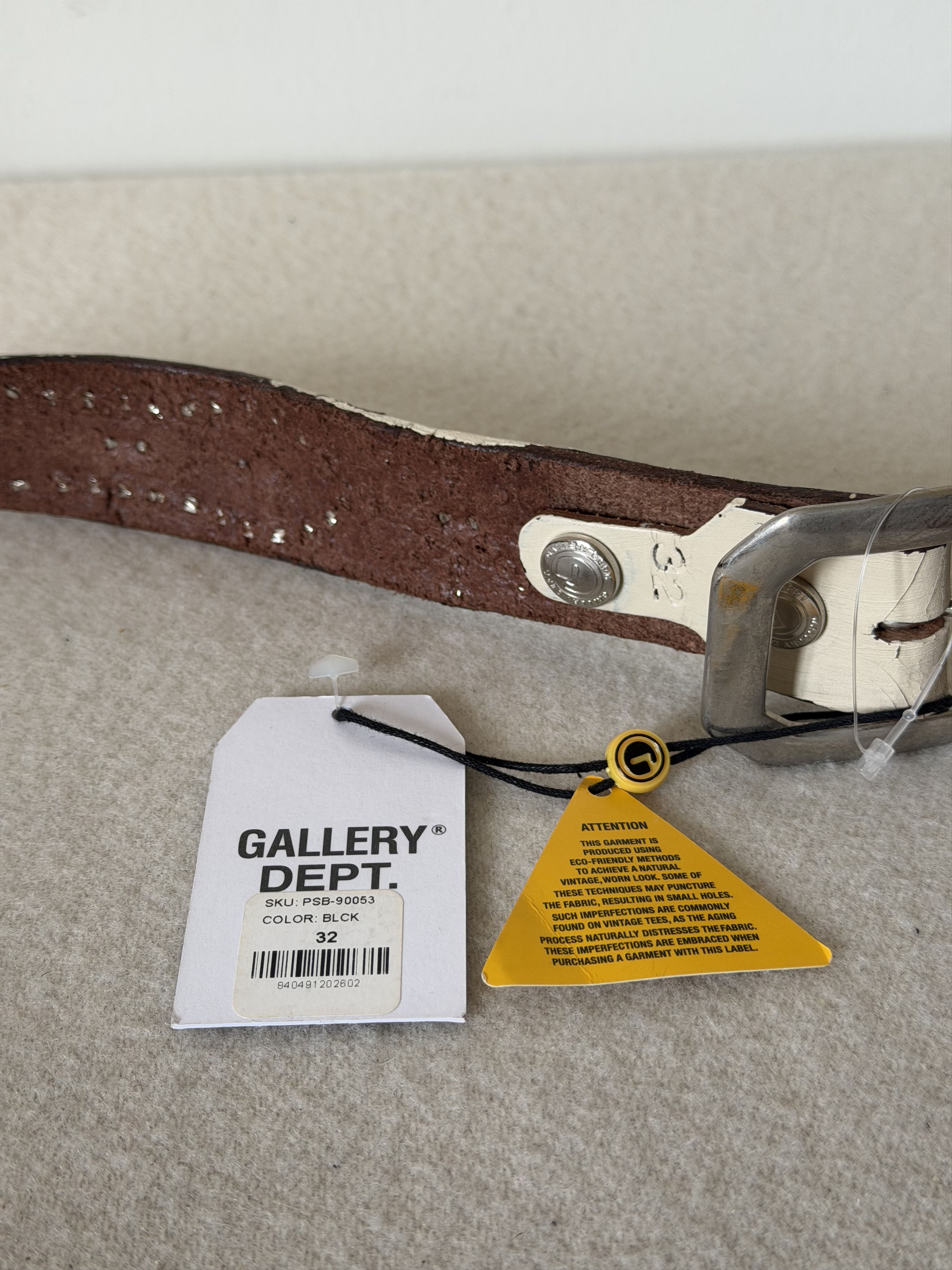 Gallery Dept. Gallery Dept. Painted Studded Leather Belt in White Size 32 - 6 Thumbnail